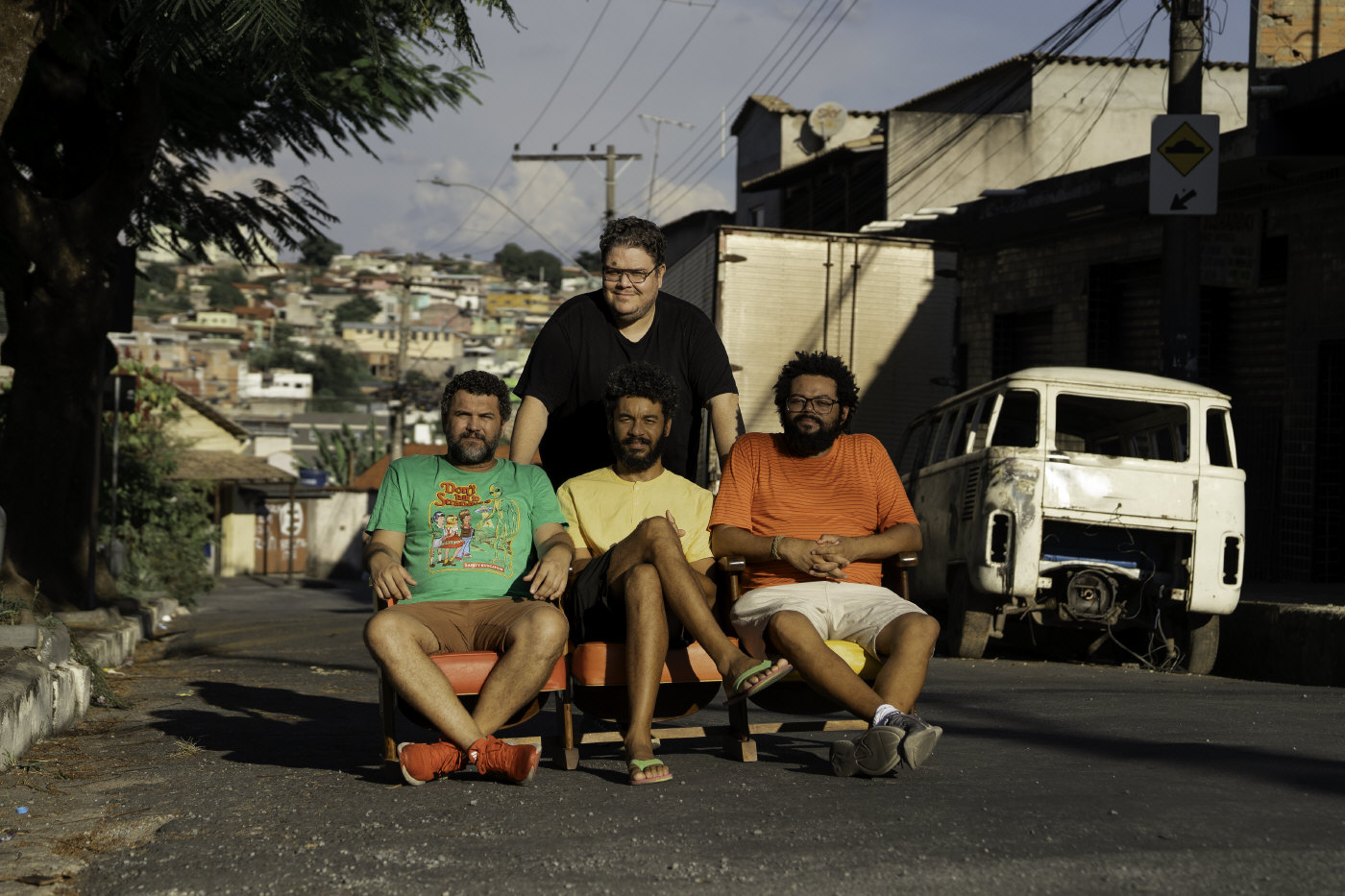 André Novais Oliveira, Gabriel Martins, Maurílio Martins e Thiago Macedo Corrêa, sócios da Filmes de Plástico - Foto: Letícia Marota